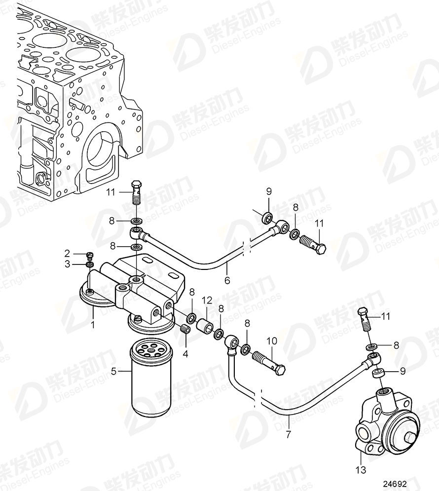 volvo penta Fuel filter 11711074 Drawing volvo penta Fuel filter 11711074 Drawing